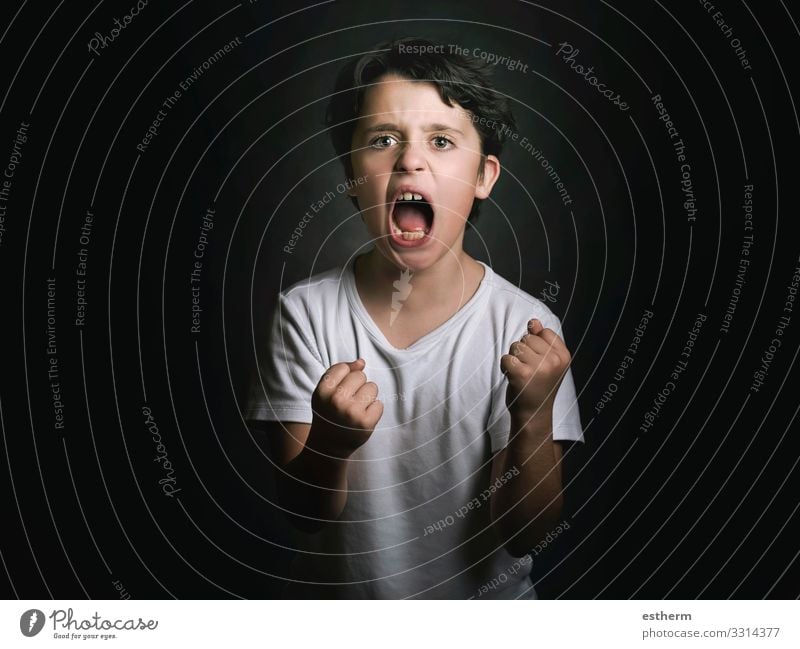 angry little boy yelling