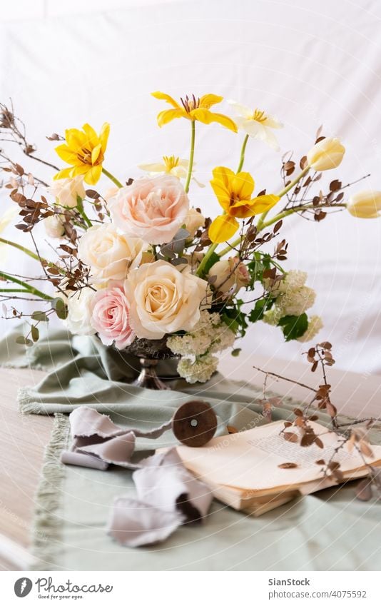 Delicate Pressed Floral Watercolor Set And Dried Flower