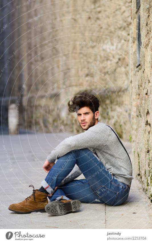 Attractive Man Dressed Casual Posing Outdoors Stock Image - Image of  dynamic, person: 24901031