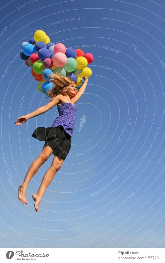 girl flying in the sky