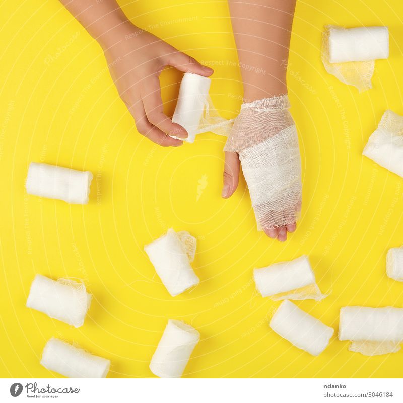 bandaged right hand