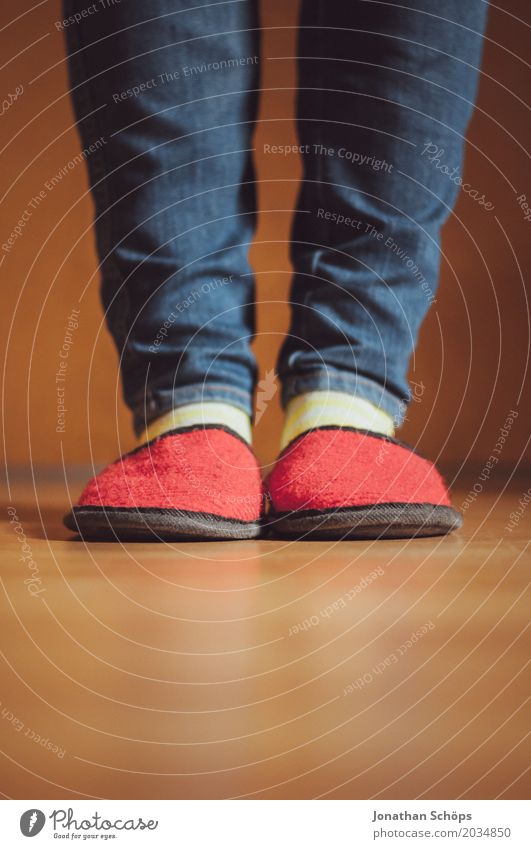 A Red Shoes On The Ground Stock Photo, Picture and Royalty Free