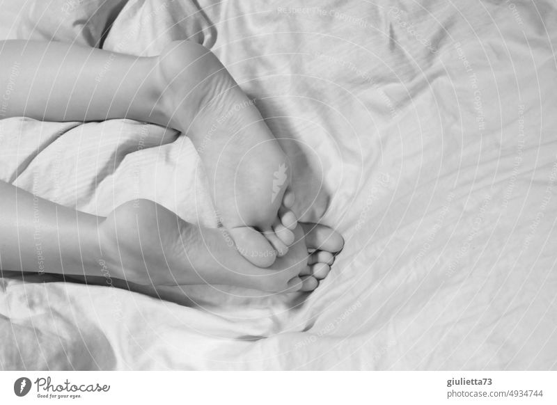 Crime Scene | Bed | Whose are these bare women's feet? - a Royalty Free  Stock Photo from Photocase
