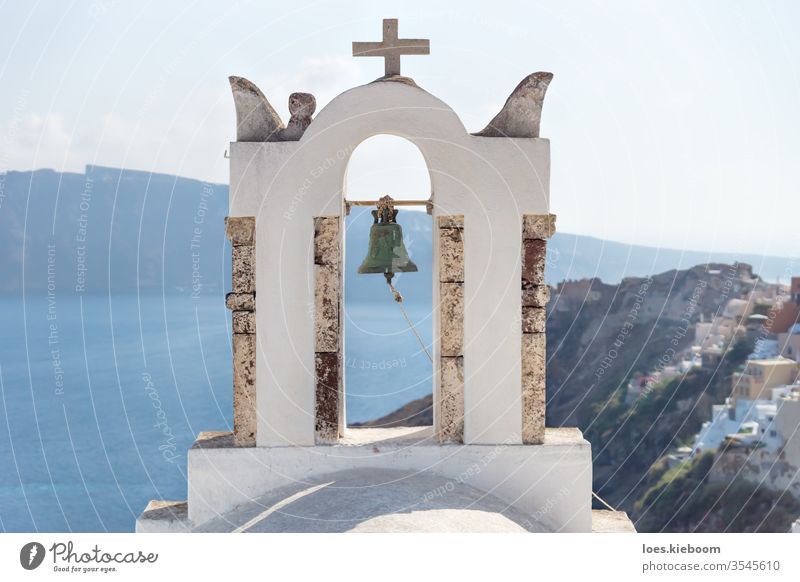 Greek Island Mediterranean View Santorini Stock Image - Image of